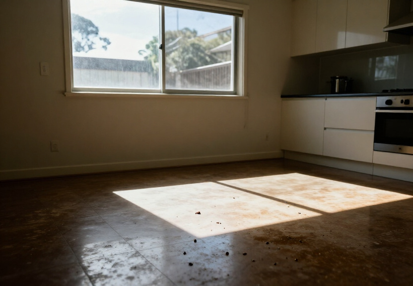 Rodent infestation in a Willoughby garage before treatment