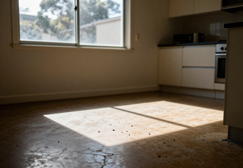 Cockroach infestation in a Willoughby kitchen before treatment